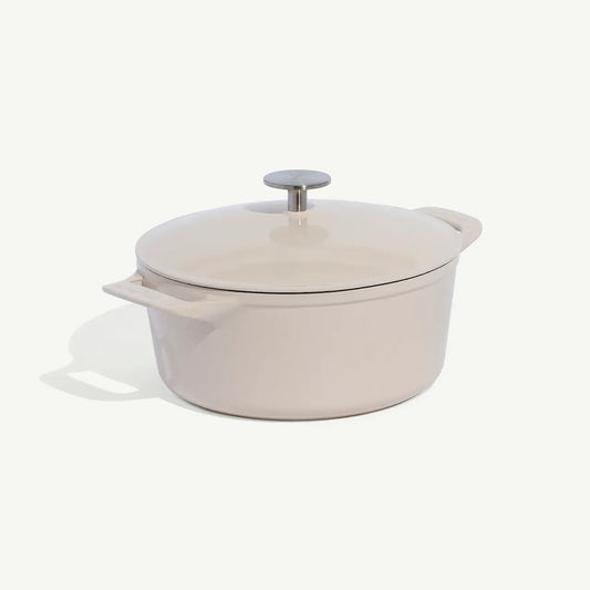 Enameled Cast Iron Dutch Oven - 5.5Qt White