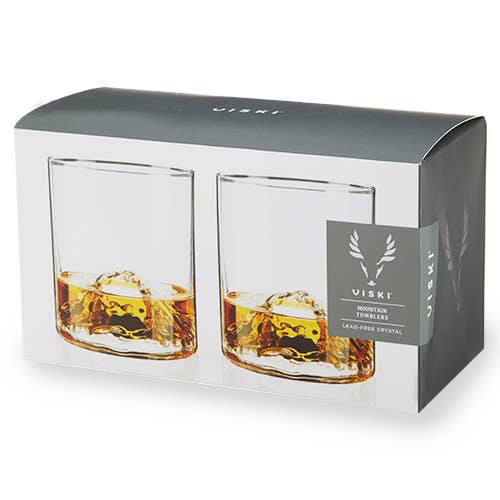 Mountain Themed Crystal Tumblers (Set of 2)