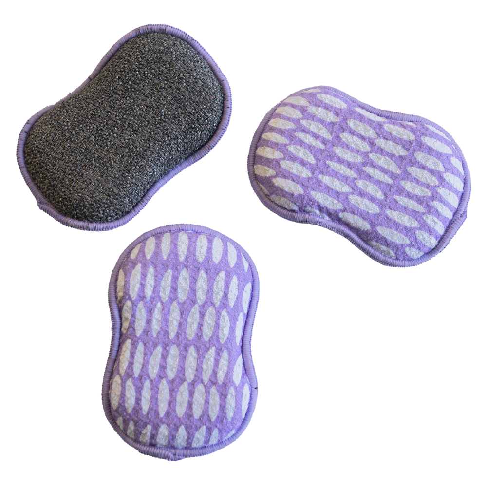 Reusable Sponges (Set of 3) - Lilac Beans