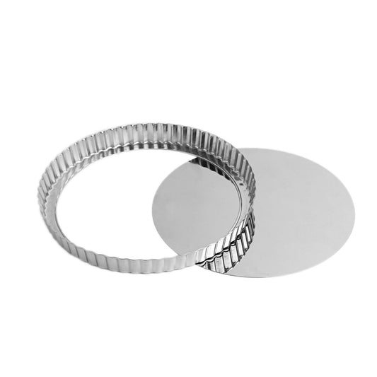Stainless Steel Tart Pan With Removable Bottom - 9"