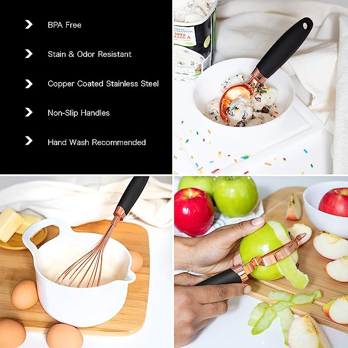 Rose Gold Gadget Set (7 Piece Set) - Black