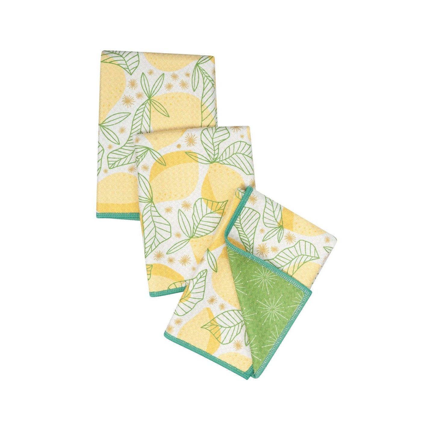Mighty Mini Towels (Set of 3) - Reversable Lemon Sparkle