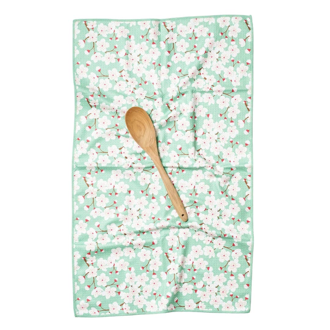 Anywhere Towel Reversible - Cherry Blossom: Meadow Green