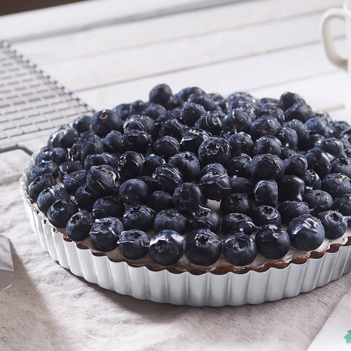 Stainless Steel Tart Pan With Removable Bottom - 9"