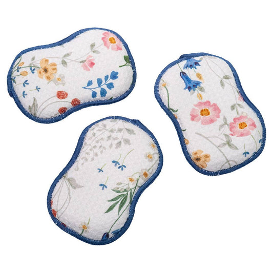 Reusable Sponges (Set of 3) - Multicolor Serenity Floral