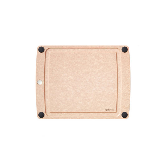Prep like a pro with the Epicurean All-in-One Cutting Board (14.5" x 11.25"), thoughtfully designed to handle everyday cooking with ease. Featuring a built-in juice groove on one side and a smooth flat surface on the other, it’s ready for everything from carving roasts to chopping veggies