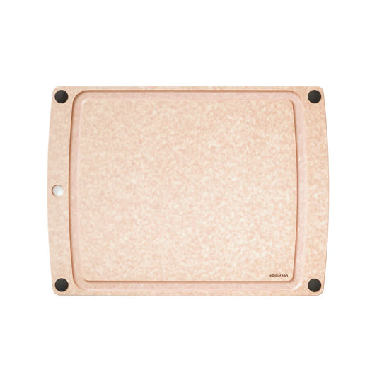 Meet your new go-to for big kitchen jobs—the Epicurean All-in-One Cutting Board in an extra-generous 19.5" x 14.5" size. Designed with convenience in mind, this board features a built-in juice groove on one side and a flat, full-surface reverse for maximum versatility.