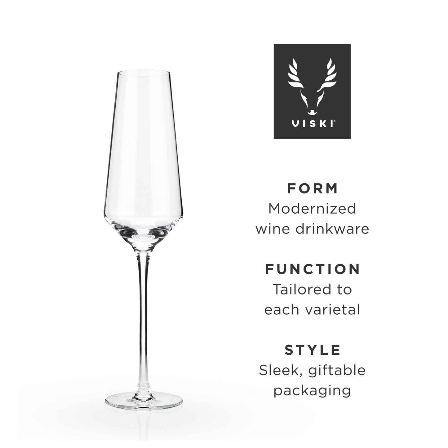 Ideal for effervescent sparkling wine, these stemmed champagne flutes are crafted from a lead-free crystal glass. This glass offers the most-elegant drinkware experience available.  Modern and classy, these glasses are sleek with precise angles. They are perfect for any occasion or the finest of dinner parties. The well-crafted construction results in a pair of wine glasses that will stand the test of time.