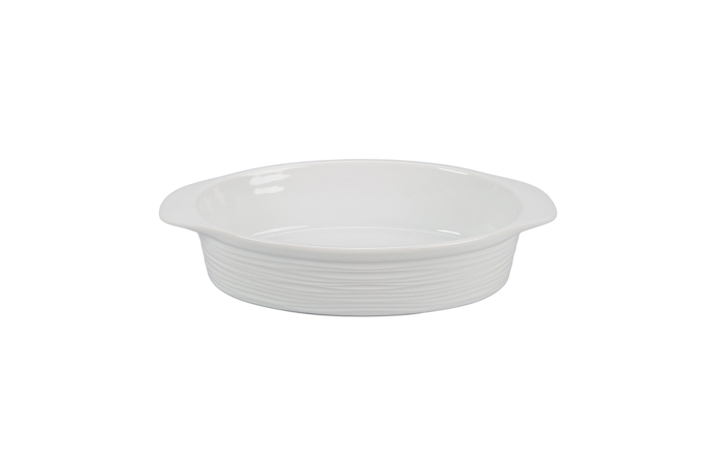 Fluted Oval Au Gratin Dish w/ Handle
