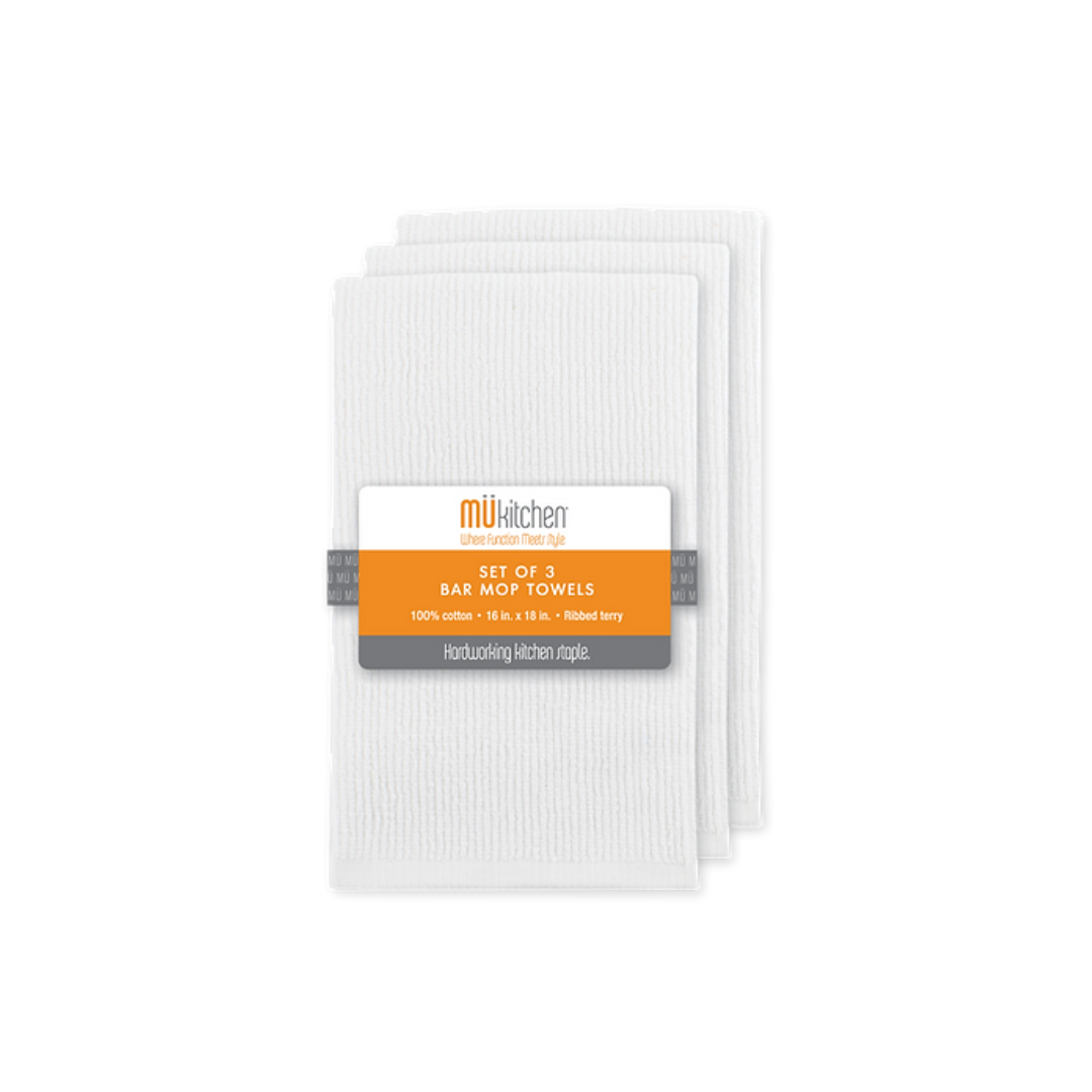 Top-notch lightweight terry fabric has gained a rep as an ace all-round cleanup tool in bars, kitchens, and everywhere else!