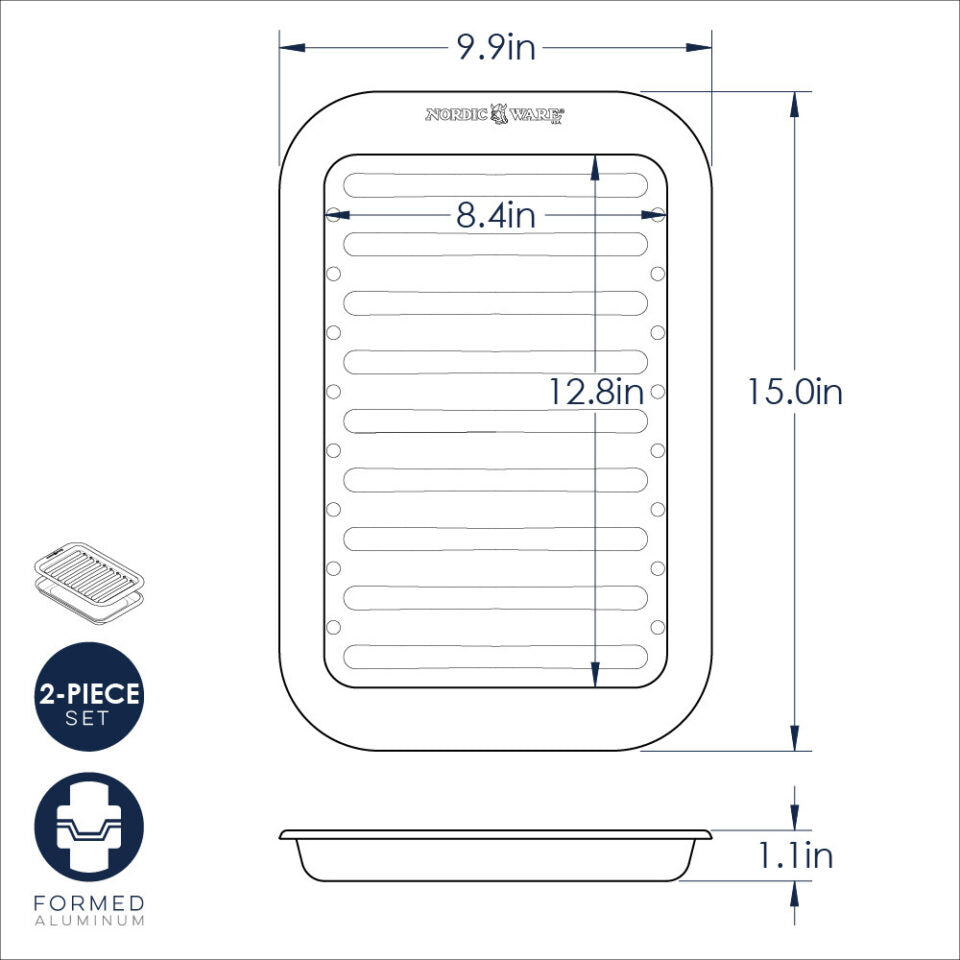 Broiler Grill & Oven Pan (2 Piece Set)