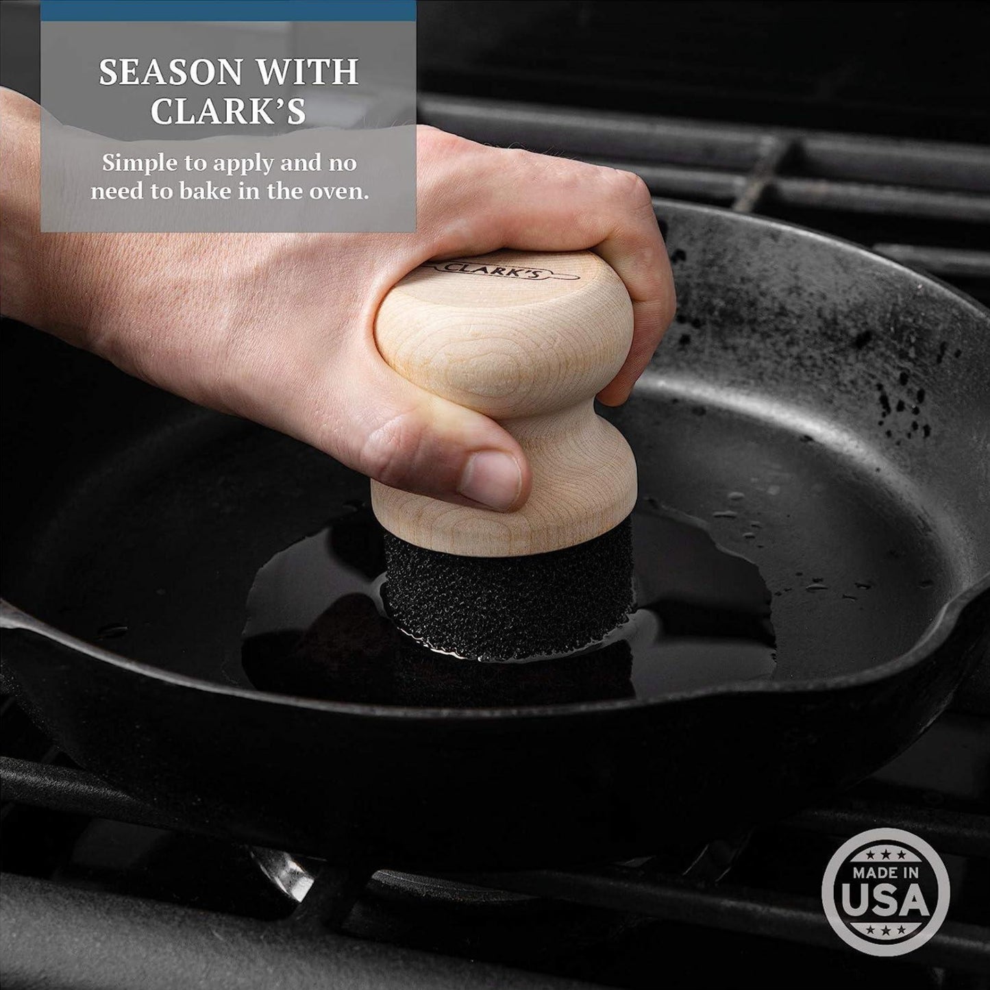 The product is specially designed to help restore, build, and maintain the natural seasoning. Properly seasoned kitchenware is easier to clean and cook with due to its nonstick surface. No need to use the oven to season, simply apply cast iron oil regularly after cleaning and drying your cast iron cookware. This will help you save time and money versus the traditional method of seasoning.
