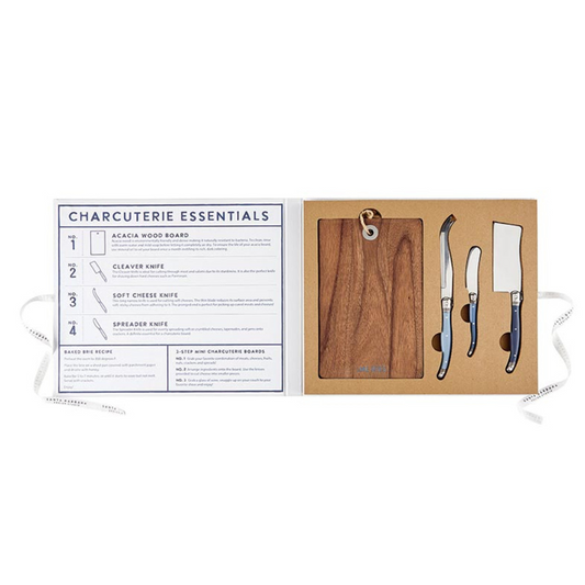 Crafted from durable acacia wood and featuring an assortment of three essential cheese knives: a cleaver knife, a soft cheese knife, and a spreader. This elegant set is ideal for displaying and serving your favorite snacks at any gathering, ensuring both practicality and aesthetic appeal. The book-shaped box provides convenient storage and makes for a stylish gift presentation. Hand wash only to preserve the pristine condition of the acacia wood and stainless steel components.