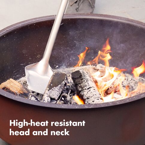 Maximize your charcoal grilling potential with the OXO Good Grips Coal Rake with Grill Lifter—the ultimate 3-in-1 solution for serious grillers. This ingeniously designed tool features a heat-resistant, extended neck that keeps your hands safely away from intense heat while providing precise control over coal arrangement for perfect temperature zones.