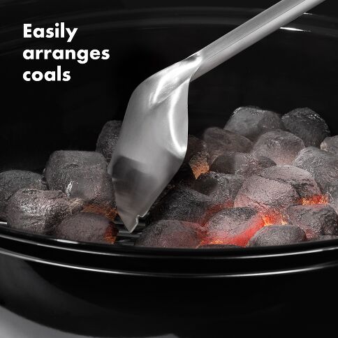 Maximize your charcoal grilling potential with the OXO Good Grips Coal Rake with Grill Lifter—the ultimate 3-in-1 solution for serious grillers. This ingeniously designed tool features a heat-resistant, extended neck that keeps your hands safely away from intense heat while providing precise control over coal arrangement for perfect temperature zones.