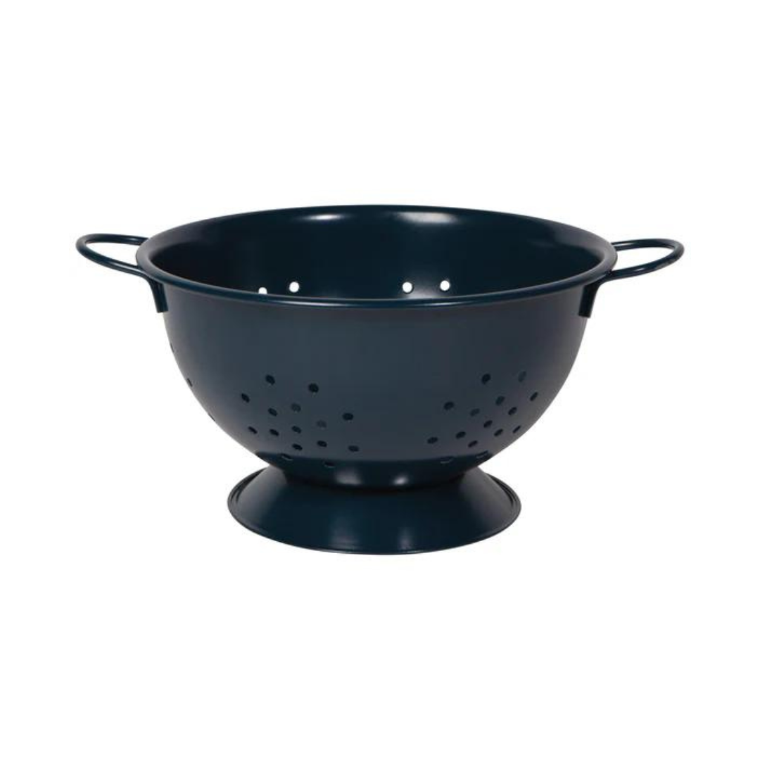 Add a touch of sleek elegance to your kitchen with the Large Matte Ink Colander from Danica. This stylish black colander features two convenient carry handles and is made from durable powder-coated steel, ensuring it stands the test of time.