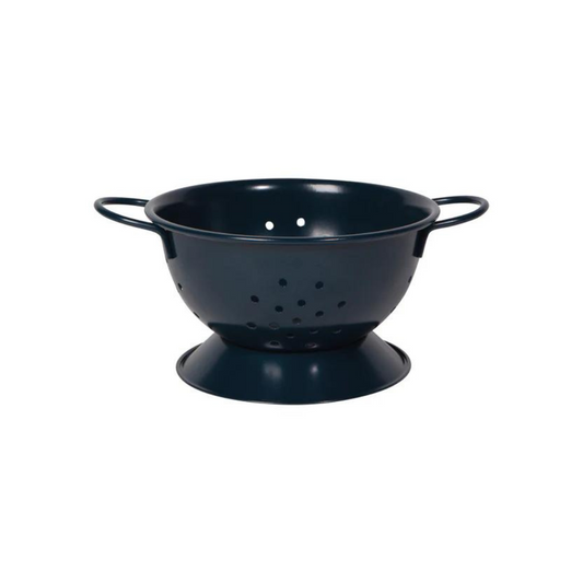 Add a touch of elegance to your kitchen with the Small Matte Ink Colander from Danica, perfect for showcasing the contrast of creamy pasta against its deep, rich hue. Made from durable powder-coated steel, this practical colander is built to last.