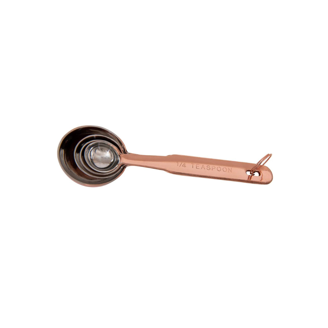 Set of 4 Copper finish stainless steel measuring spoons by Creative Co-Op