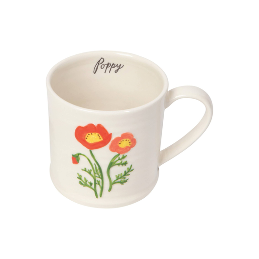 Embossed Mug - Poppy