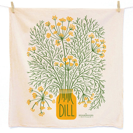 Our dill herb towel will freshen up your kitchen and brighten your everyday. The dillightful design is sure to make you smile. Made from 100% flour sack cotton, our Beet It dish towel will only get softer and more absorbent over the years in your kitchen. This generously sized dish towel can handle small and big tasks in the kitchen as well as household chores.