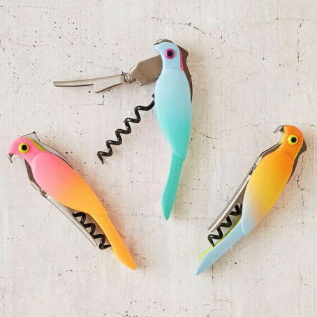 This whimsical, parrot-shaped corkscrew is not only fun but also incredibly functional. Featuring a serrated foil cutter, a bottle opener, a non-stick worm, and a double-hinged arm, it ensures that opening wine bottles is effortless and efficient.