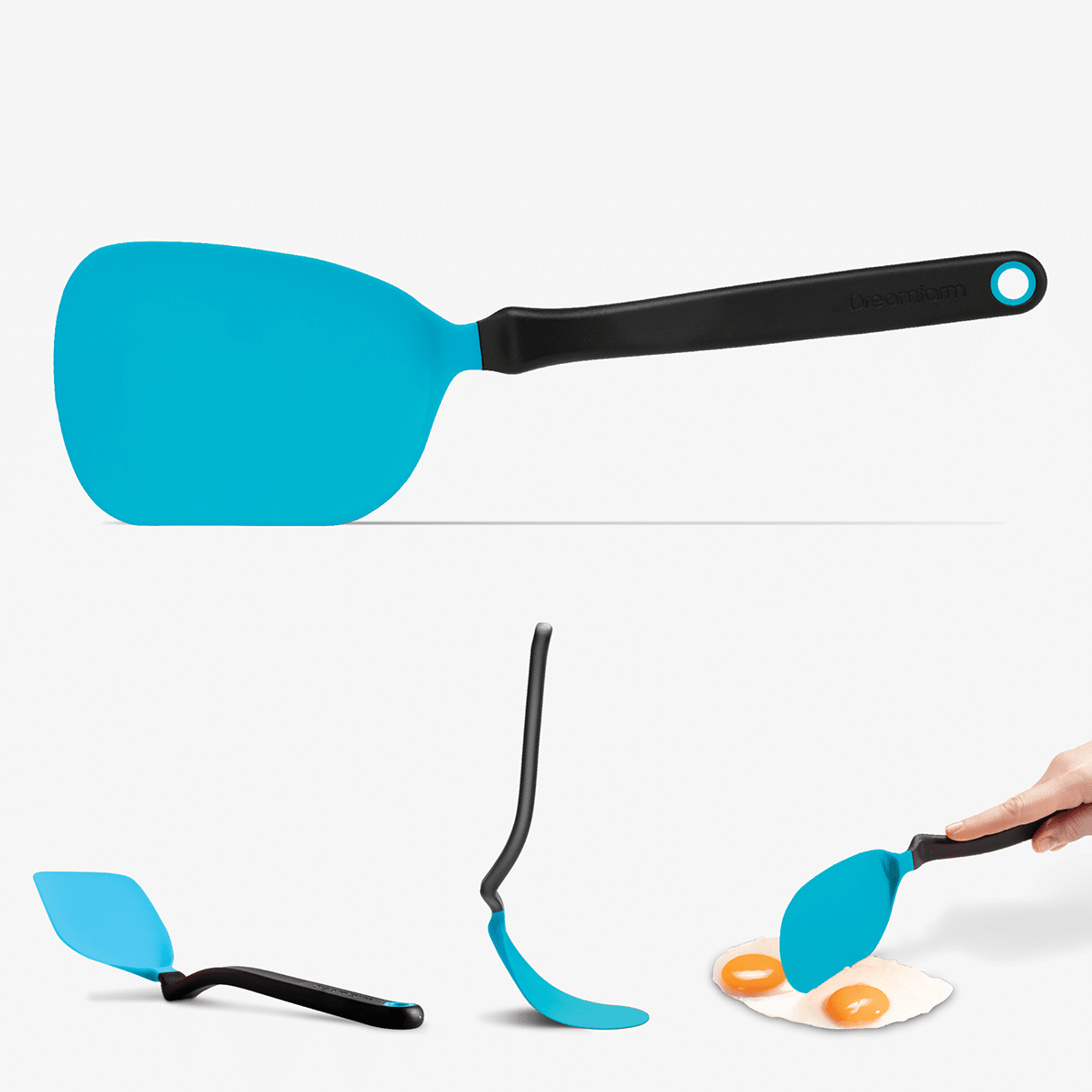 The Chopula's small, but just as mighty, sibling! The Mini Chopula's small, flexible head easily slides under food for a clean lift, making it perfect for cookies, eggs, and brownies. The angled handle and multi-curved head reach every corner of any pan or tray, while keeping your hand away from food and heat. 