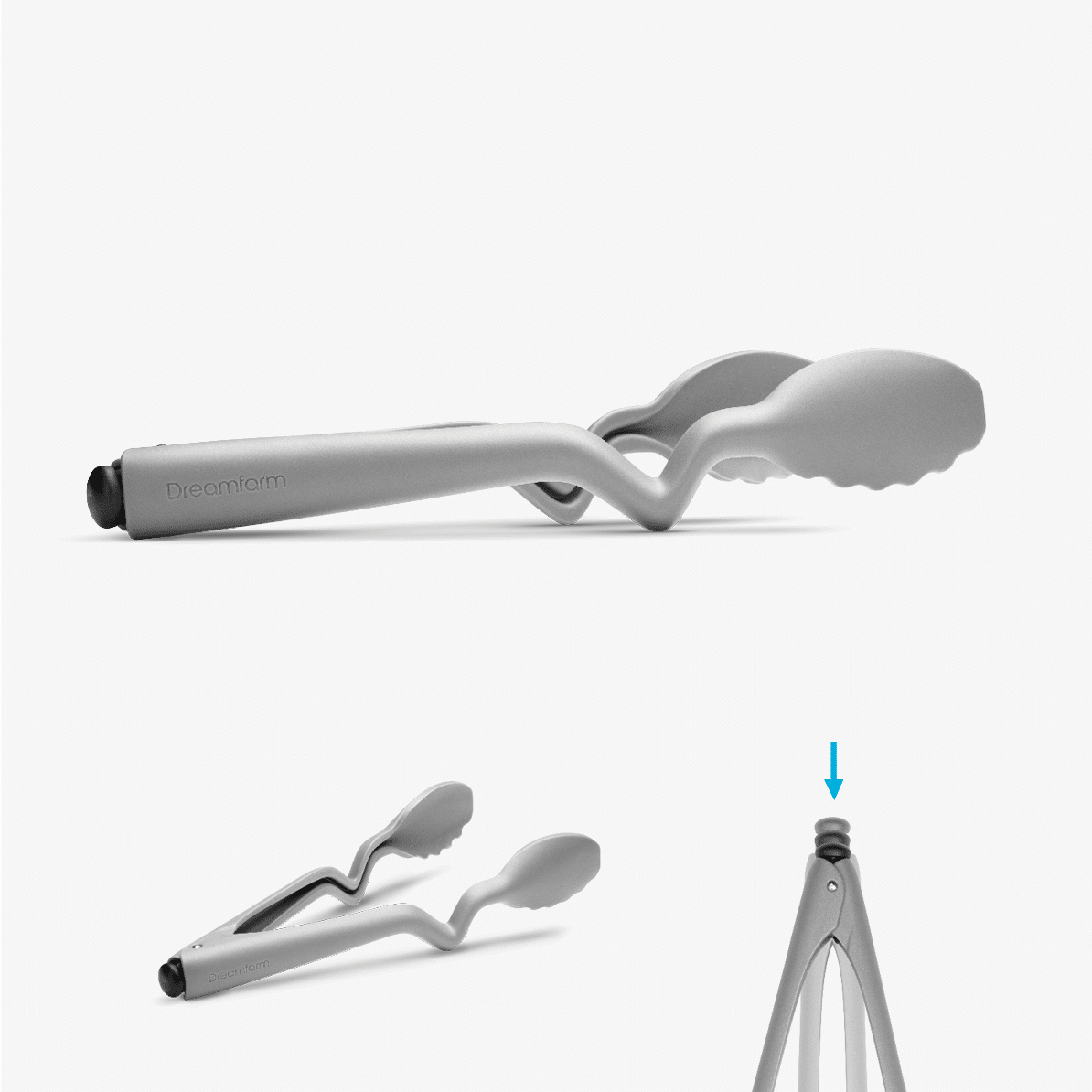 Clongs Lite are heat-resistant nylon, click-lock tongs that sit up off your bench, and open or lock closed with the click of a button. Just like a retractable “clicky” pen, open your Clongs Lite with the push of a click-button, then hold them closed and push the click-button again to lock them closed.