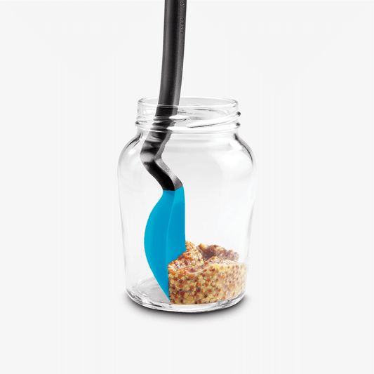 Mini Supoon – the silicone teaspoon that leaves no bit behind. With its unique handle design, keep counters clean as it sits up and off surfaces. The flat silicone scraping tip and flexible sides ensure you scrape every last piece from jars or bowls. Perfect for serving condiments and measuring a precise teaspoon, Mini Supoon is safe for non-stick cookware and heat-resistant up to 260°C / 500°F.