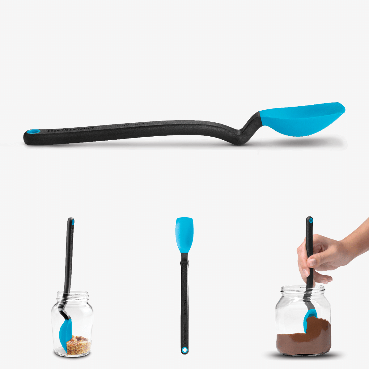 Mini Supoon – the silicone teaspoon that leaves no bit behind. With its unique handle design, keep counters clean as it sits up and off surfaces. The flat silicone scraping tip and flexible sides ensure you scrape every last piece from jars or bowls. Perfect for serving condiments and measuring a precise teaspoon, Mini Supoon is safe for non-stick cookware and heat-resistant up to 260°C / 500°F.