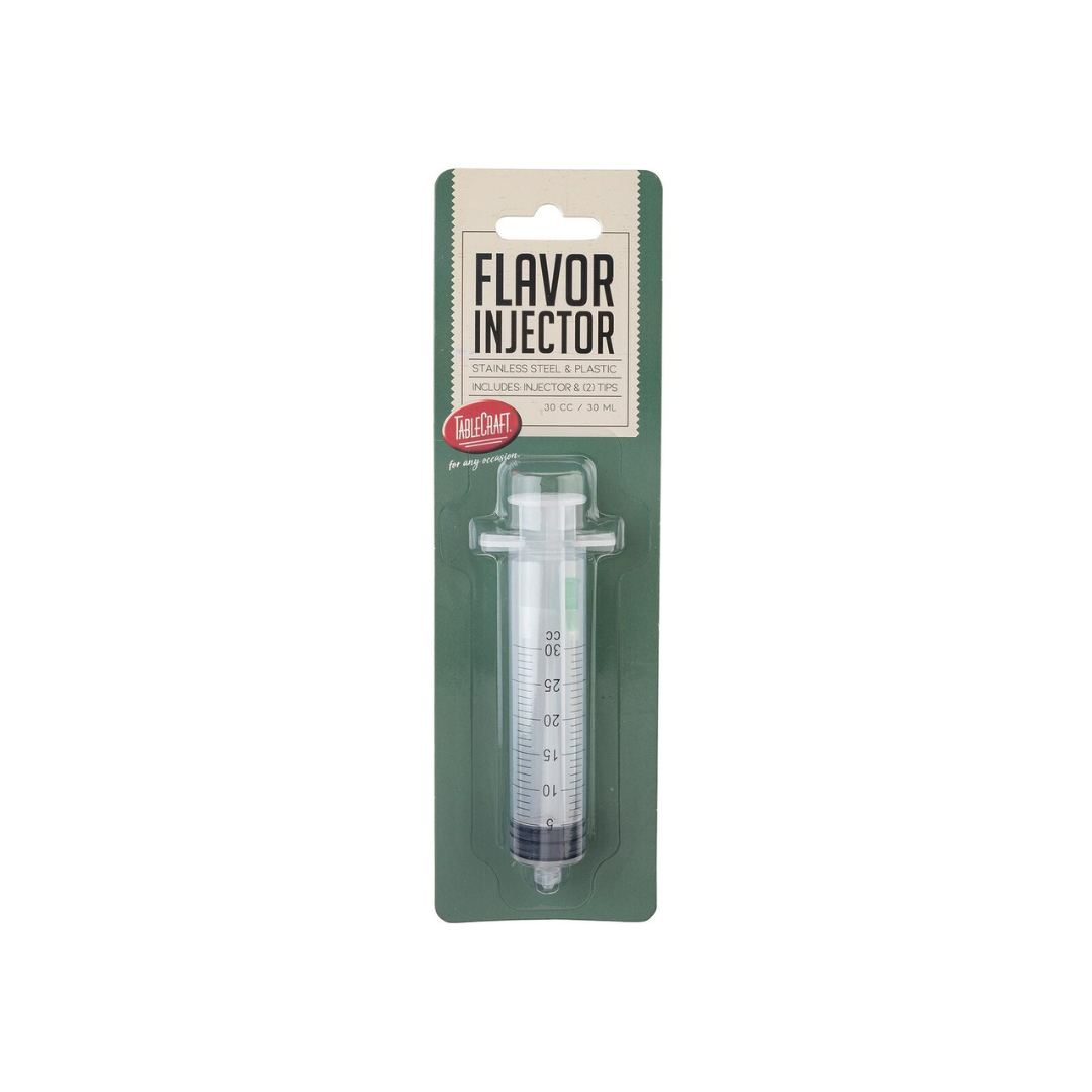 1 oz Flavor Injector! This handy tool lets you inject marinades deep into meat, fish, or poultry for maximum flavor and moisture.