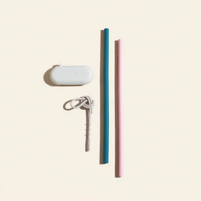 Traveler Silicone Straw (Set of 2) - Blue & Pink