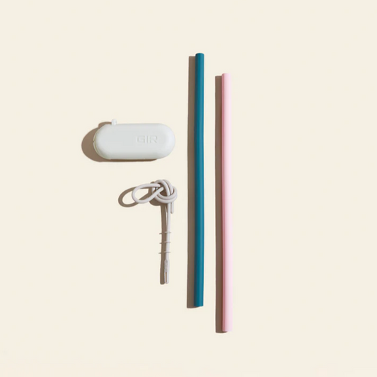 Traveler Silicone Straw (Set of 2) - Blue & Pink