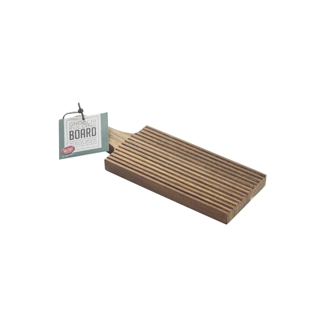 Acacia Wood Gnocchi Board. Designed for making perfectly ridged gnocchi, simply roll your dough over the furrowed paddle to create traditional, textured pasta.