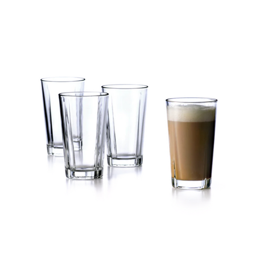 Made from tempered lead-free glass, these tall, simple café glasses are perfect for everything from your morning coffee to an indulgent moment with a hot chocolate, latte, or tea. Whether you're sipping a cozy drink or serving up a little indulgence, these tumblers elevate every moment.