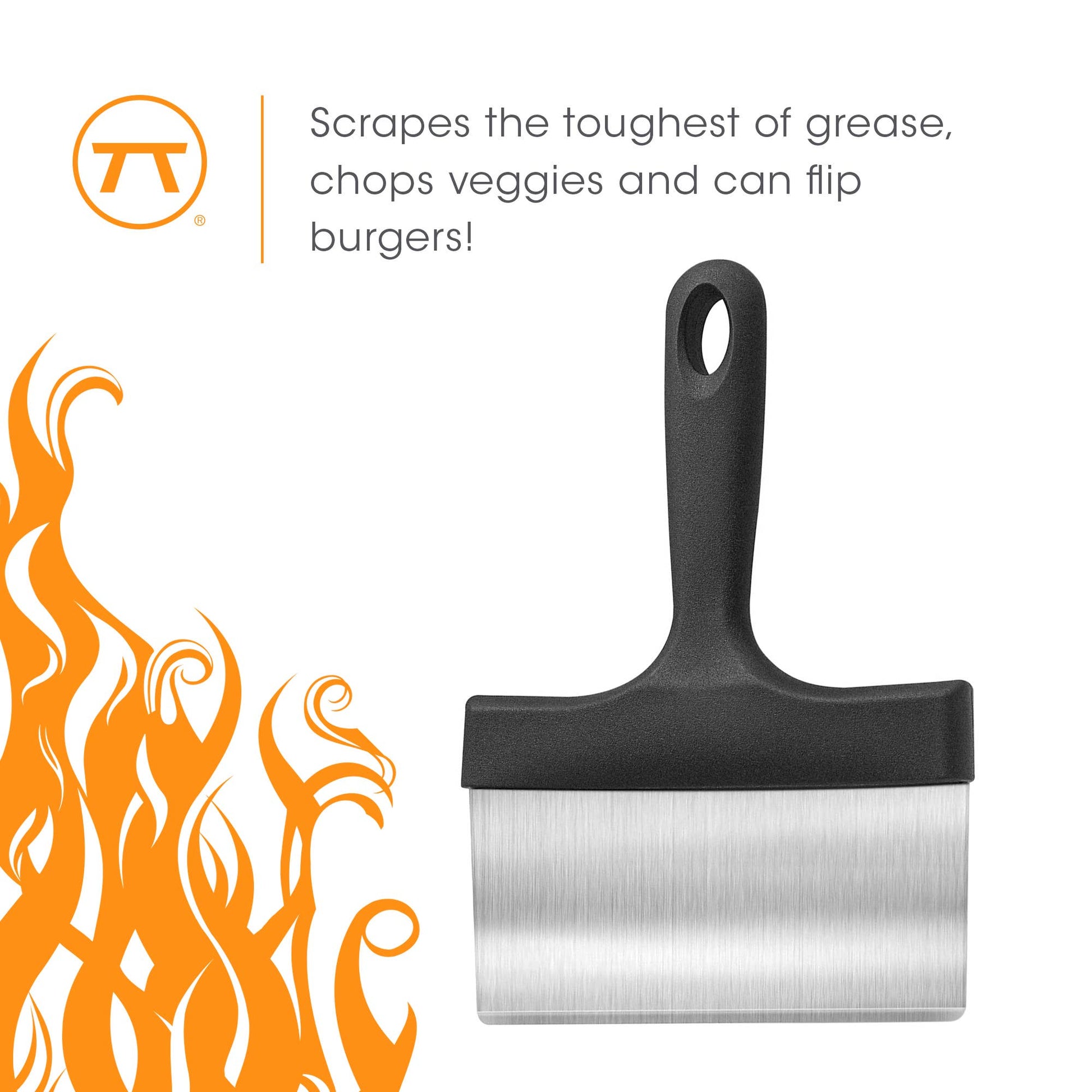 The Stainless Steel Griddle Scraper makes cleaning effortless with its beveled edge, designed to cut through grease and grime with ease. Constructed from durable stainless steel, it withstands tough jobs and frequent use.
