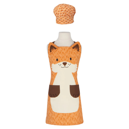 Let your little one’s imagination run wild with the Fox Daydream Apron and Hat Set! Featuring an adorable orange fox with pointy ears and cute brown paws, this charming set brings a touch of woodland whimsy to kitchen adventures.