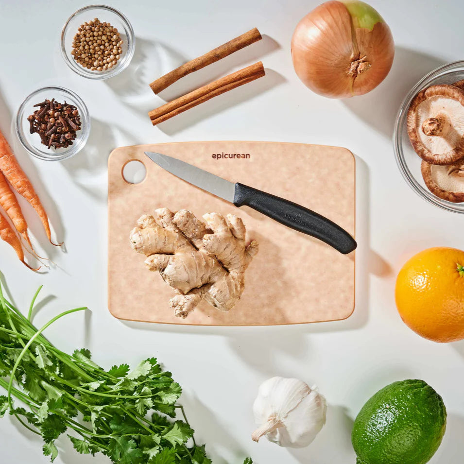 Small but mighty, the Epicurean Kitchen Series Cutting Board (8" x 6") is perfect for quick prep tasks like slicing lemons, chopping herbs, or prepping garnishes. Crafted from Epicurean’s signature paper composite material, this board is lightweight, dual-sided, knife-friendly, and dishwasher safe—a convenient tool you’ll reach for daily.