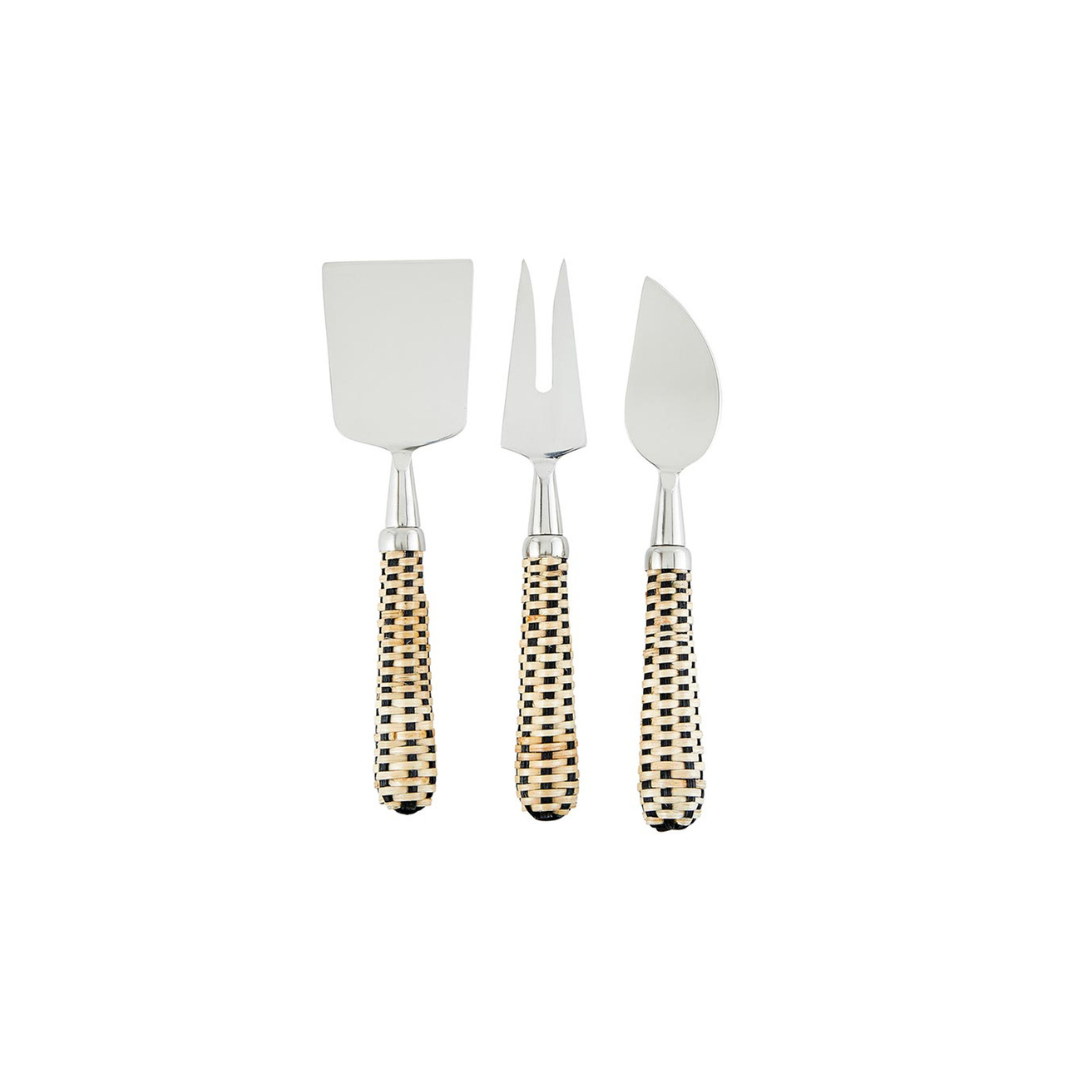 Unveil the ultimate in cheese aficionado chic with our Knives Set - Natural Wicker edition! Housed in a sleek matte black box, these three knives are not just tools—they're a gift-giver's dream. The wicker handles add a touch of rustic charm, making them a must-have addition to any charcuterie spread. Whether you're slicing, spreading, or spearing, elevate your cheese game with style and flair. Perfect for gifting or treating yourself, these knives are ready to make your next gathering a cut above the rest!