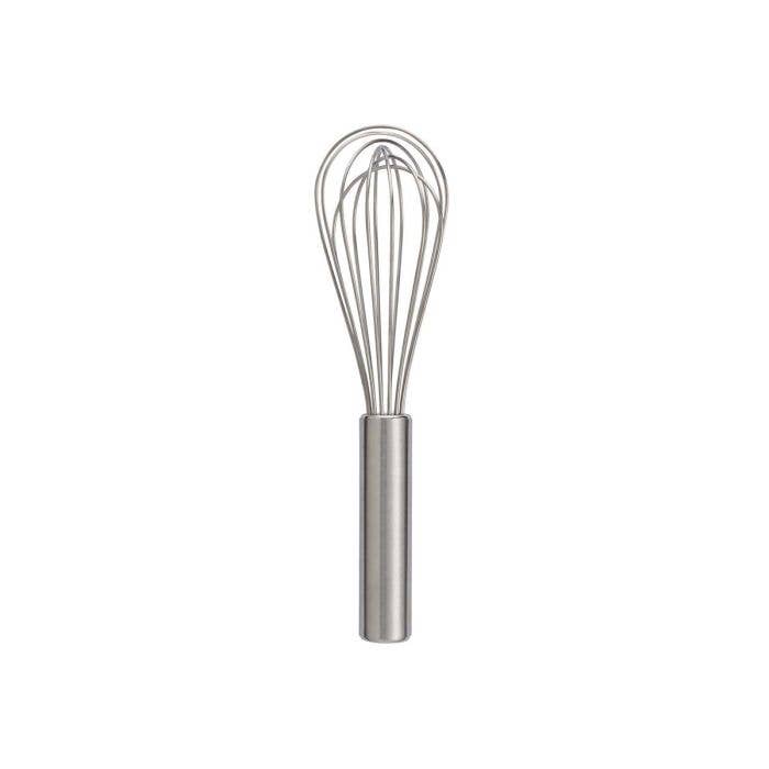 Metal whisk on a white background