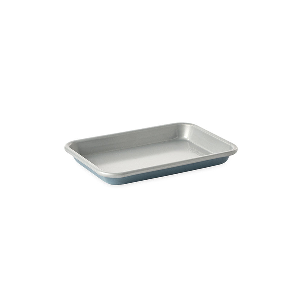 Rectangular baking tray on a white background
