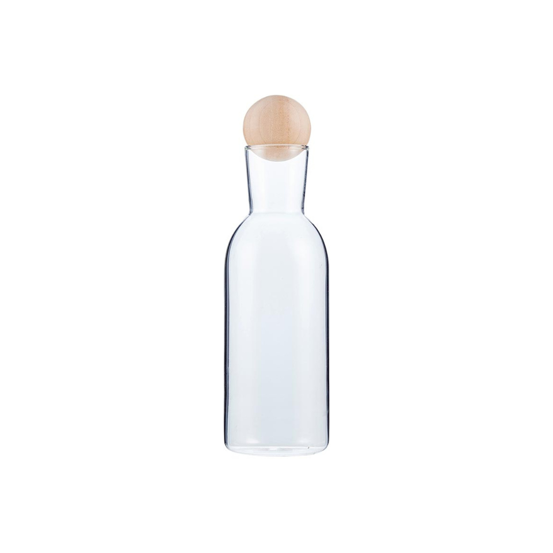Add a dash of elegance to your kitchen with this chic Oil & Vinegar Carafe! Featuring a sleek design and a stylish wood ball stopper, it's perfect for storing and serving your favorite oils and vinegars. Elevate your culinary experience with this beautiful addition to your kitchen!