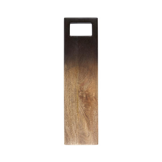 Bring a touch of bold sophistication to your kitchen with our Ombre Serving Board - 19" x 5"! This eye-catching tray features a stunning black and natural ombre finish, making it a standout accent for any table. Perfect for serving your favorite breads or adding a stylish touch to your dining experience, this board blends modern design with practical elegance.