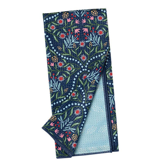 Folded fabric with floral pattern on a white background