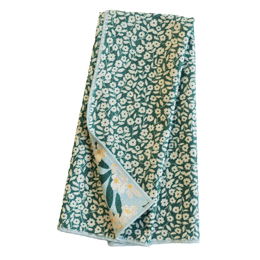 Floral patterned fabric on a white background