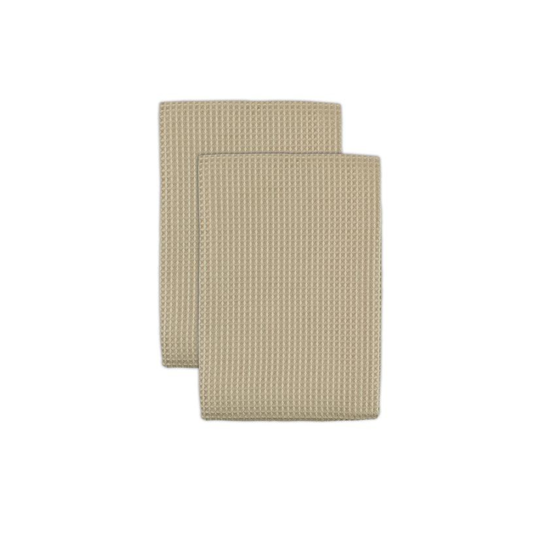 Upgrade your cleaning arsenal with our Waffle Weave Towel Set in Pebble, featuring two generously sized 17” x 25.5” microfiber towels.