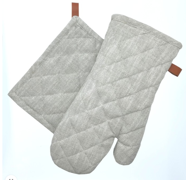 Oven Mitt, Pot Holder, & Spoon (3 Piece Set) - Chambray Gray