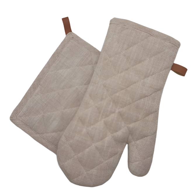 Oven Mitt, Pot Holder, & Spoon (3 Piece Set) - Chambray Brown