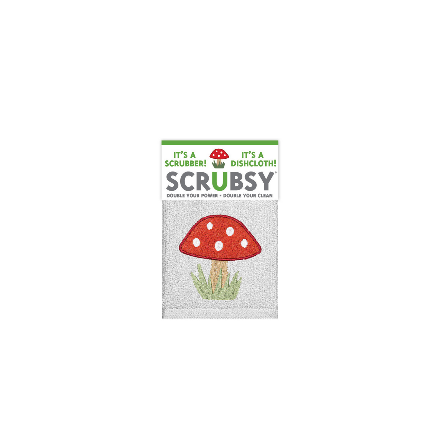 Meet Scrubsy - Mushroom, your new kitchen powerhouse! This rugged scrubber tackles the toughest baked-on grime with ease, thanks to its tough
crubber side and super-absorbent ridged terry cloth front. Measuring a generous 12" x 12" and hemmed on all sides for durability, Scrubsy offers the best of both worlds: heavy-duty scrubbing and gentle care for non-stick surfaces. It’s machine washable and ready for repeated use, making kitchen clean-up a breeze.