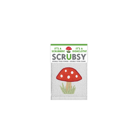 Meet Scrubsy - Mushroom, your new kitchen powerhouse! This rugged scrubber tackles the toughest baked-on grime with ease, thanks to its tough
crubber side and super-absorbent ridged terry cloth front. Measuring a generous 12" x 12" and hemmed on all sides for durability, Scrubsy offers the best of both worlds: heavy-duty scrubbing and gentle care for non-stick surfaces. It’s machine washable and ready for repeated use, making kitchen clean-up a breeze.