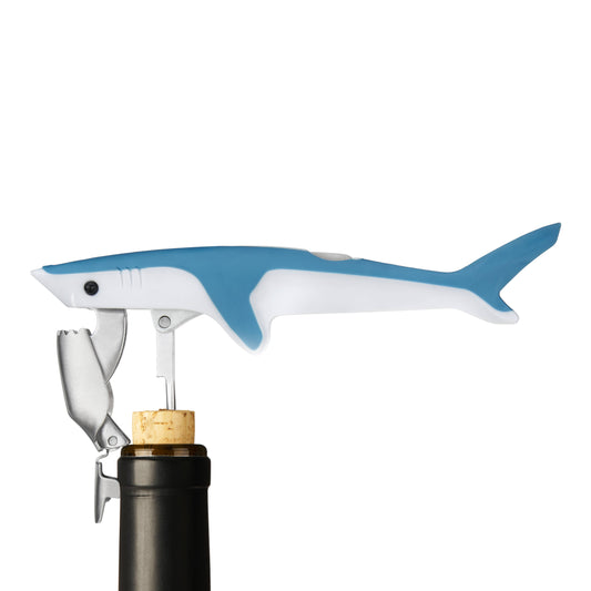 Designed to impress and built for everyday use, this playful corkscrew features a soft-touch body and double-hinged stainless steel action. The foil-cutting top fin and bottle-opening jaw make uncorking wine effortless, while adding a touch of whimsical flair to your wine nights.
